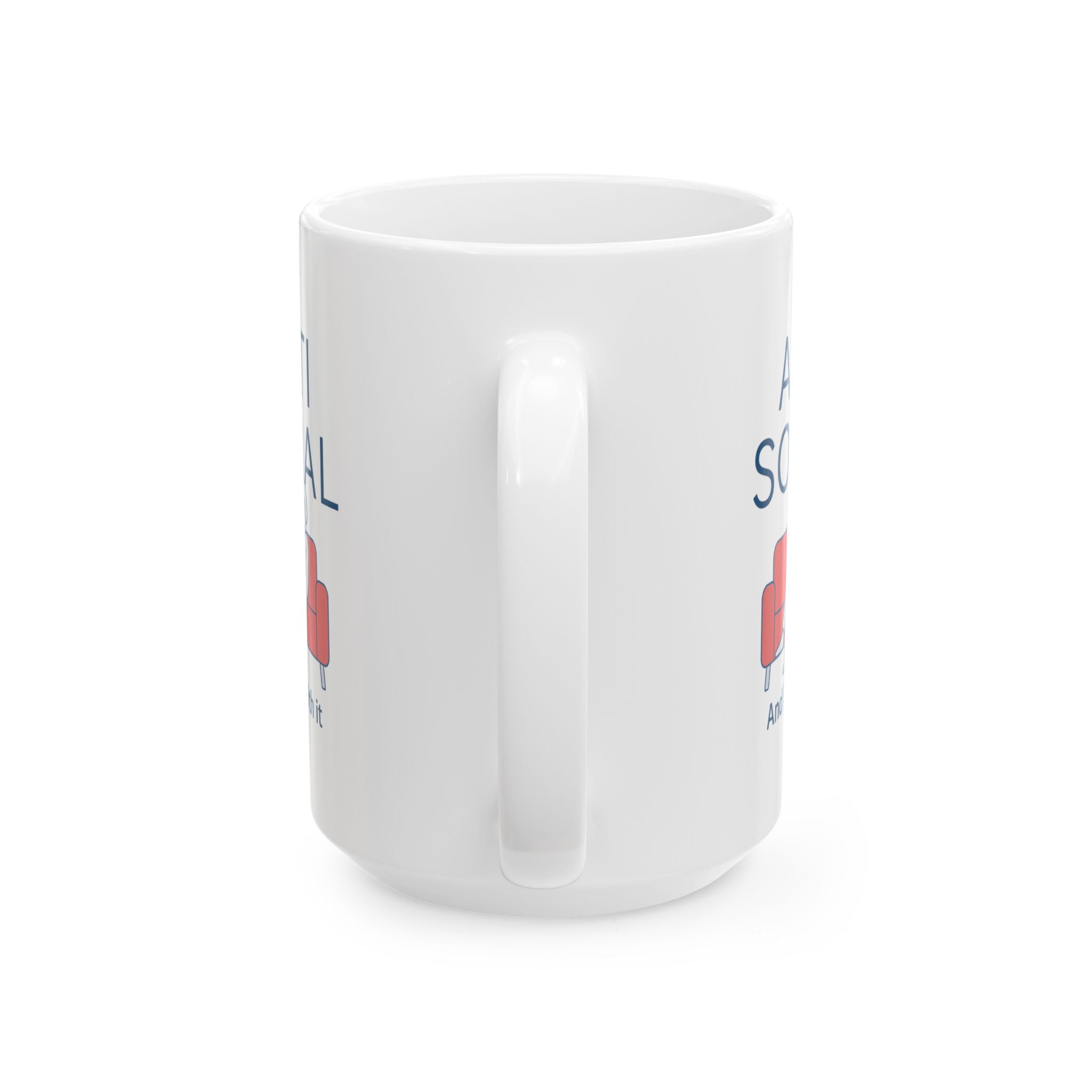 Anti Social But Make It Caffeinated Coffee Mug | Funny Antisocial Gift | Ceramic Mug