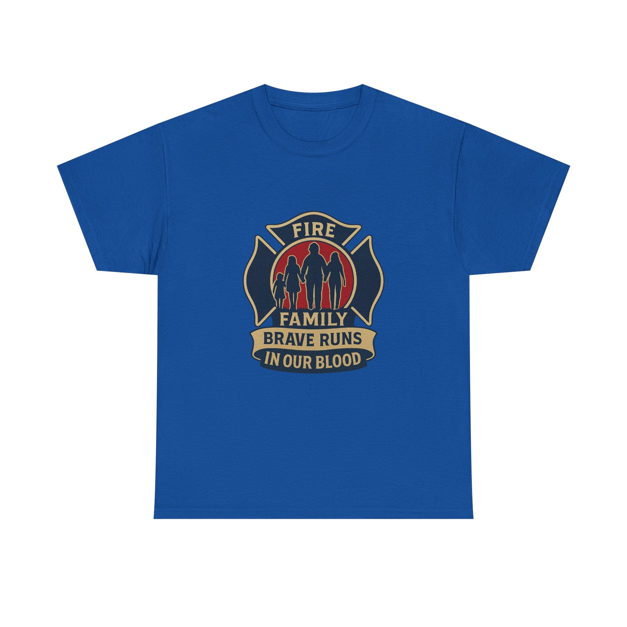 Firefighter Family Brave Runs In Our Blood T-Shirt | Unique Gift | Graphic Tee