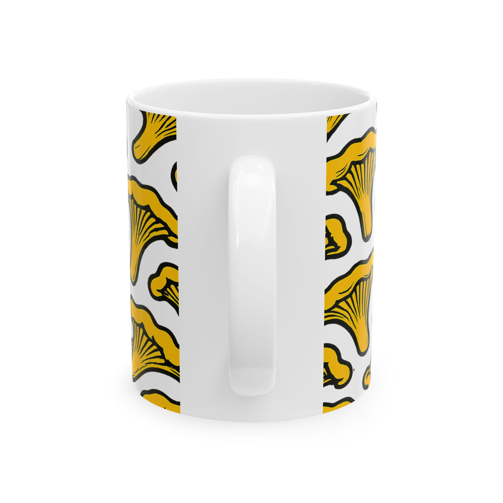 Bold Chanterelle Mushrooms Full Wrap Coffee Mug | Mushrooms Gift | Ceramic Mug