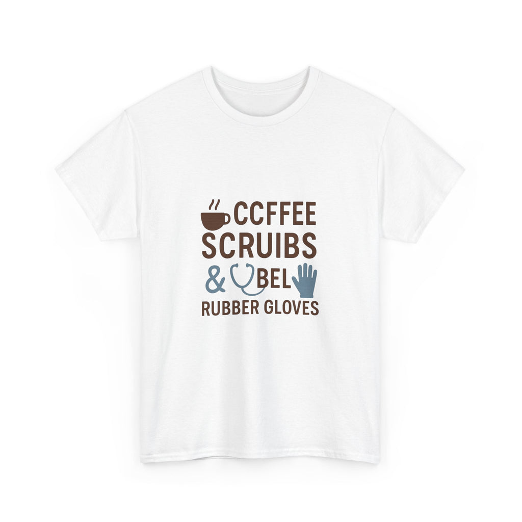 Coffee Scrubs And Rubber Gloves Nurse T-Shirt | Nurse Gift | Graphic Tee