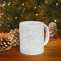 Delicate Cats In Boxes Full Wrap Coffee Mug | Cats Gift | Ceramic Mug