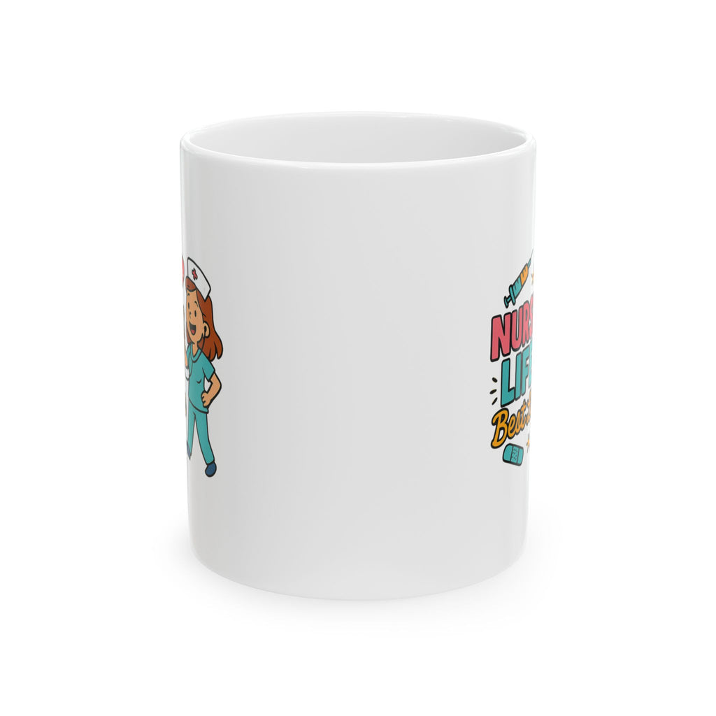 Nurse Life Coffee And Saving Lives Coffee Mug | Funny Nurse Humor | Ceramic Mug