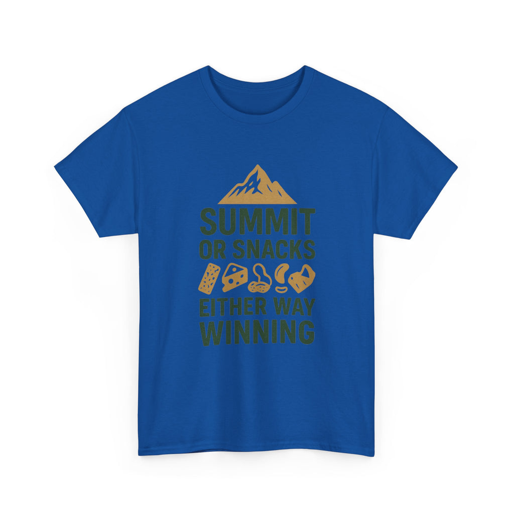 Hiking Dad Summit Or Snacks Either Way Winning T-Shirt | Gift for Dad | Graphic Tee