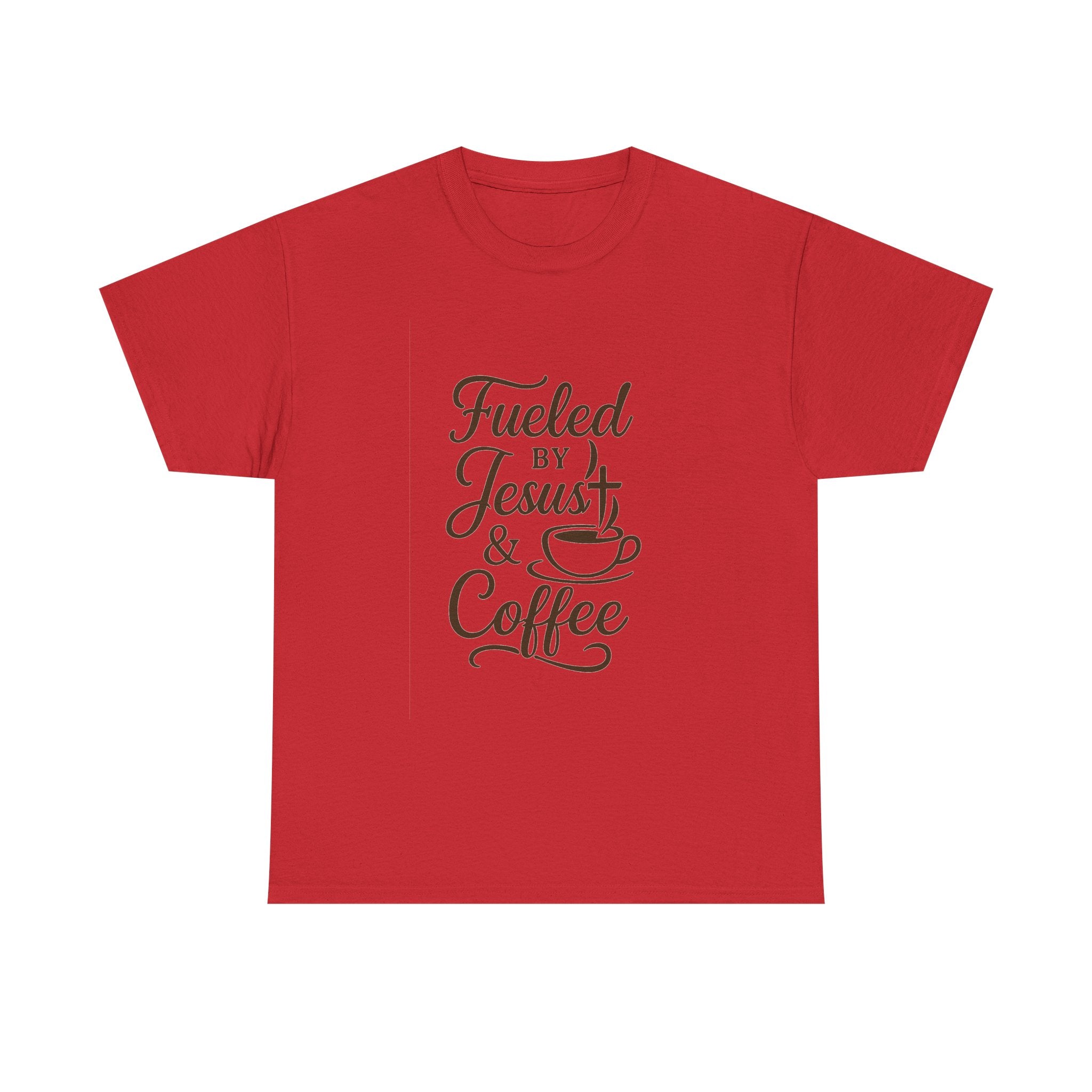 Fueled By Jesus And Coffee Faith T-Shirt | Coffee Lover Gift | Graphic Tee