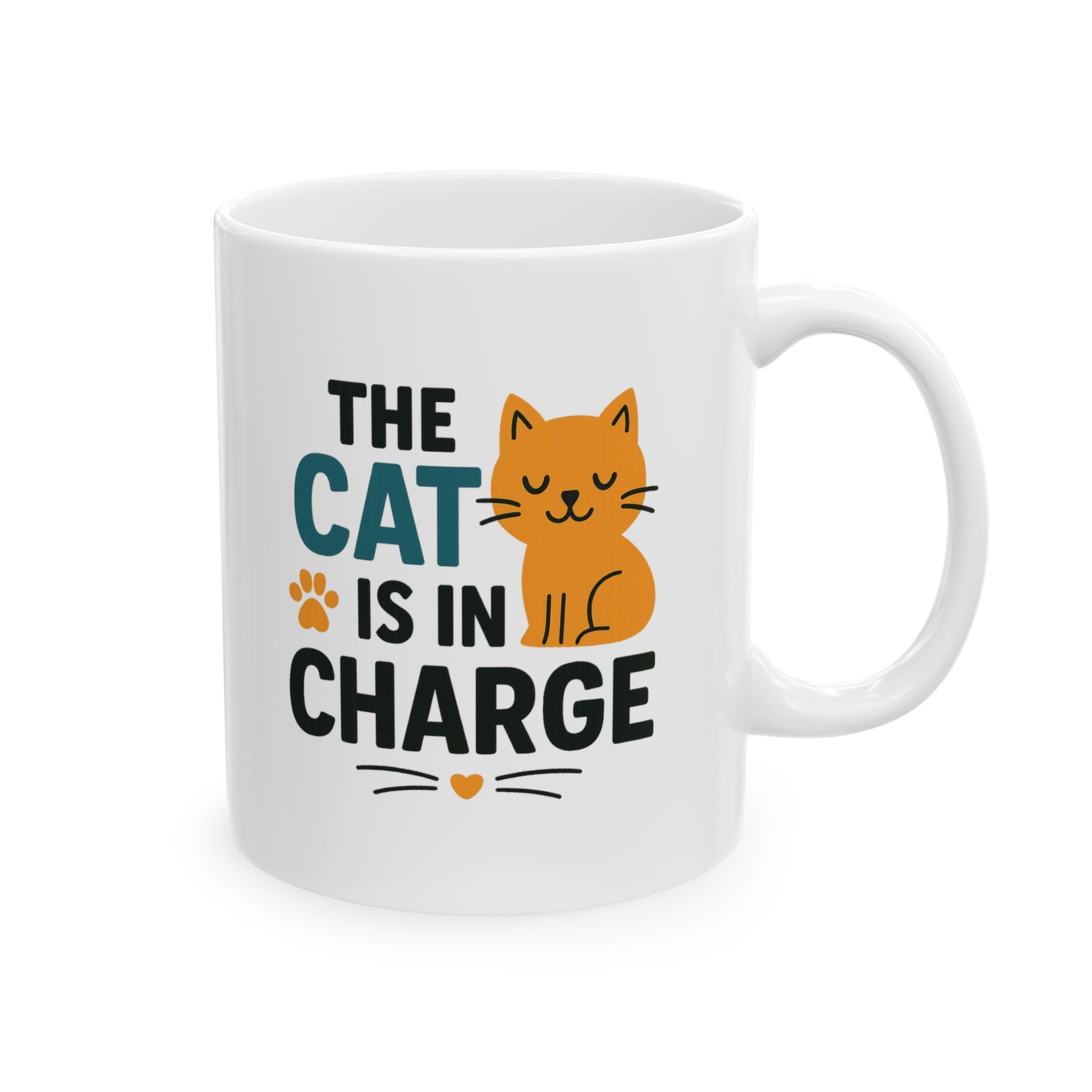 Boss Is The Cat Coffee Mug | Funny Pet Humor | Ceramic Mug