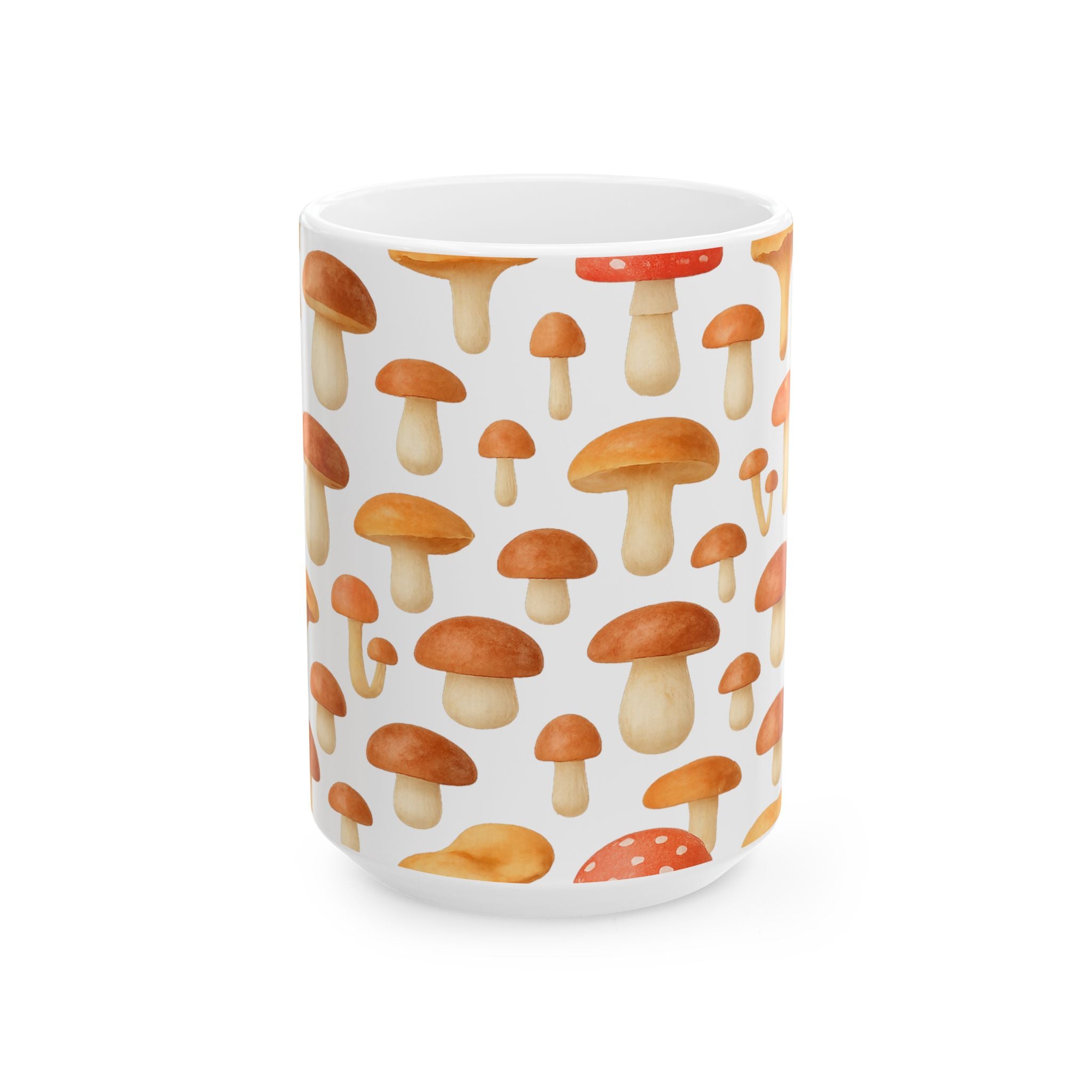 Watercolor Forest Mushrooms Pattern Coffee Mug | Mushrooms Lover Gift | Ceramic Mug