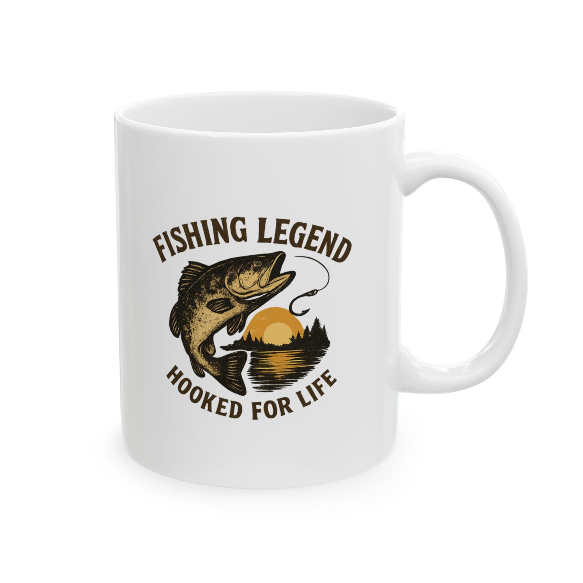 Fishing Legend Hooked For Life Coffee Mug | Fishing Lover Gift | Ceramic Mug