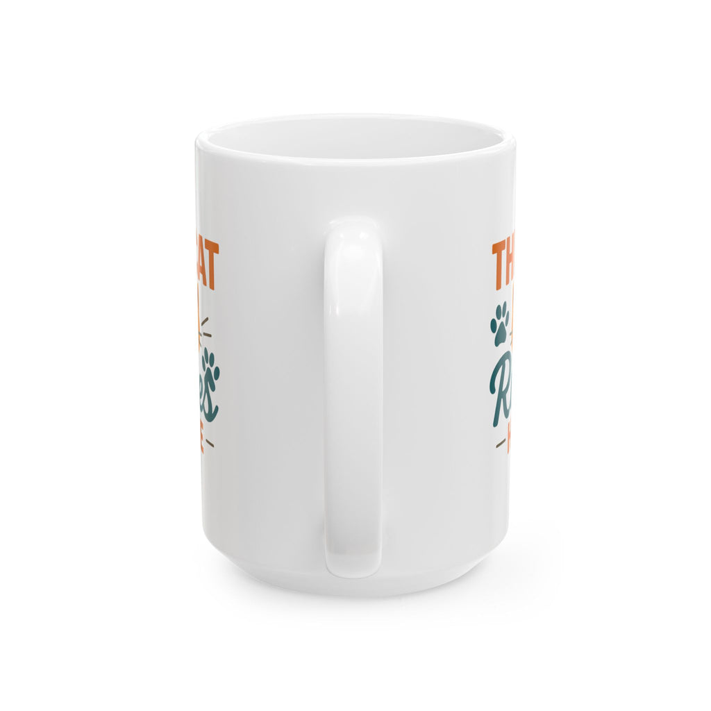 Serving My Cat Since Day One Coffee Mug | Funny Cat Owner Gift | Ceramic Mug