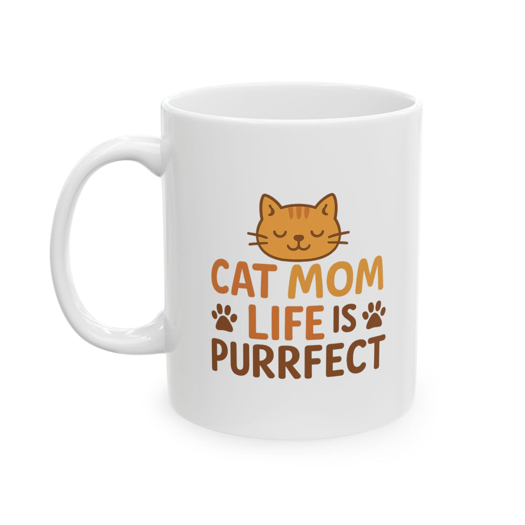 Cat Mom Life Is Purrfect Coffee Mug | Cat Lover Gift | Ceramic Mug