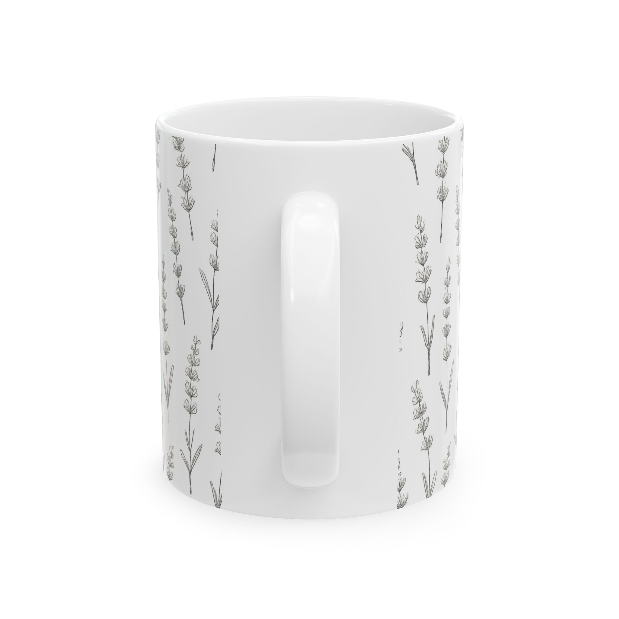 Delicate Lavender Sprigs Full Wrap Coffee Mug | Flowers Gift | Ceramic Mug