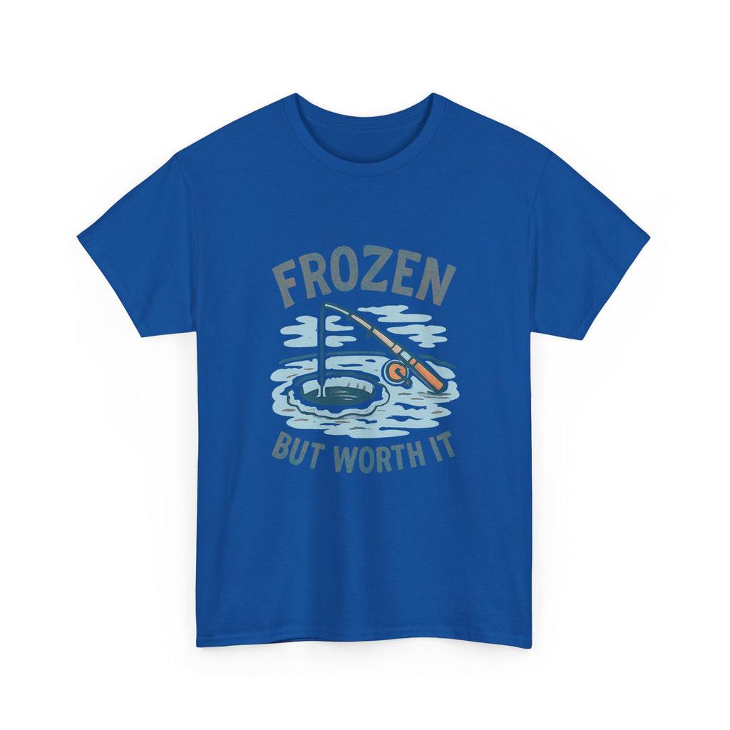 Ice Fisherman Frozen But Worth It T-Shirt | Unique Gift | Graphic Tee