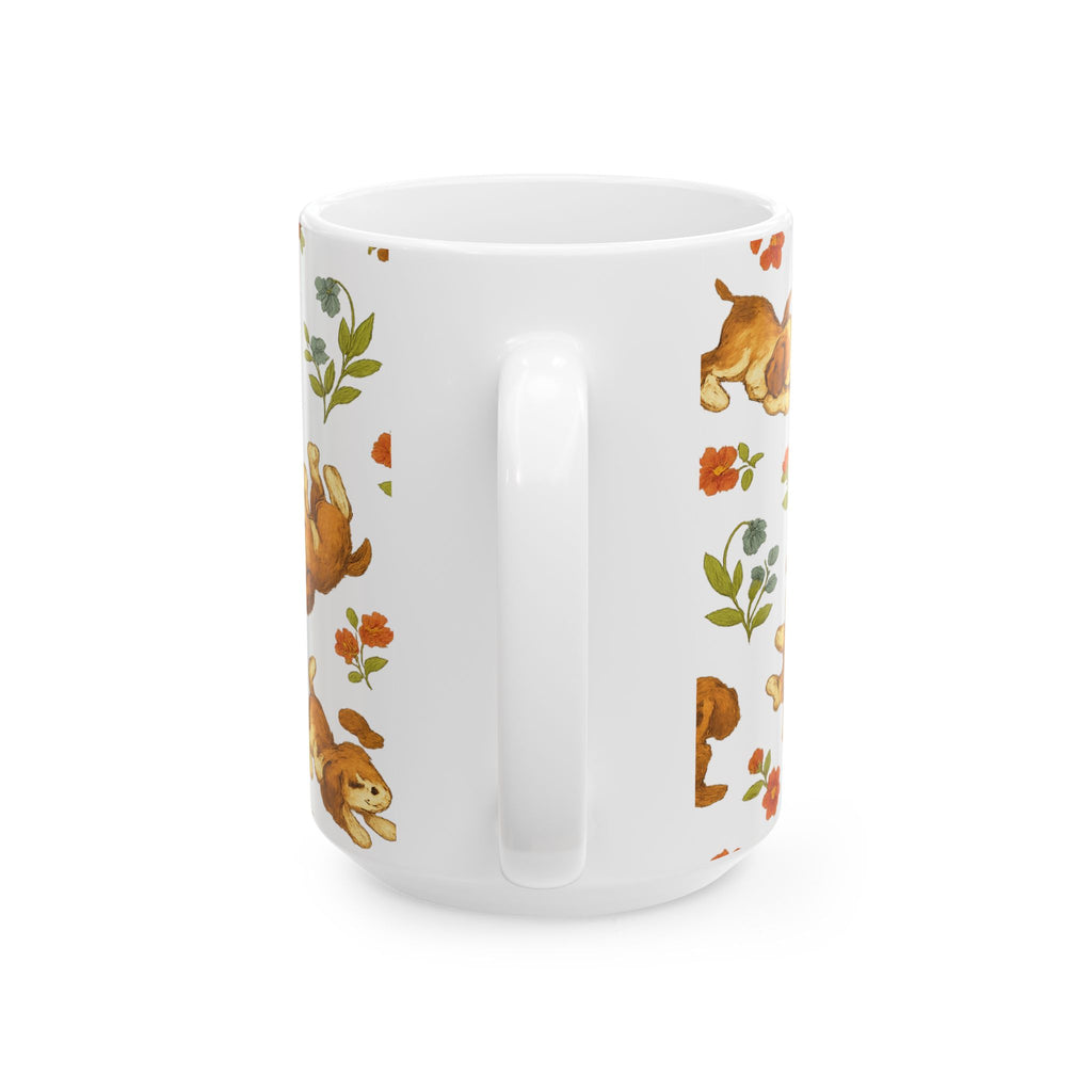 Vintage Playful Puppies Full Wrap Coffee Mug | Dogs Gift | Ceramic Mug