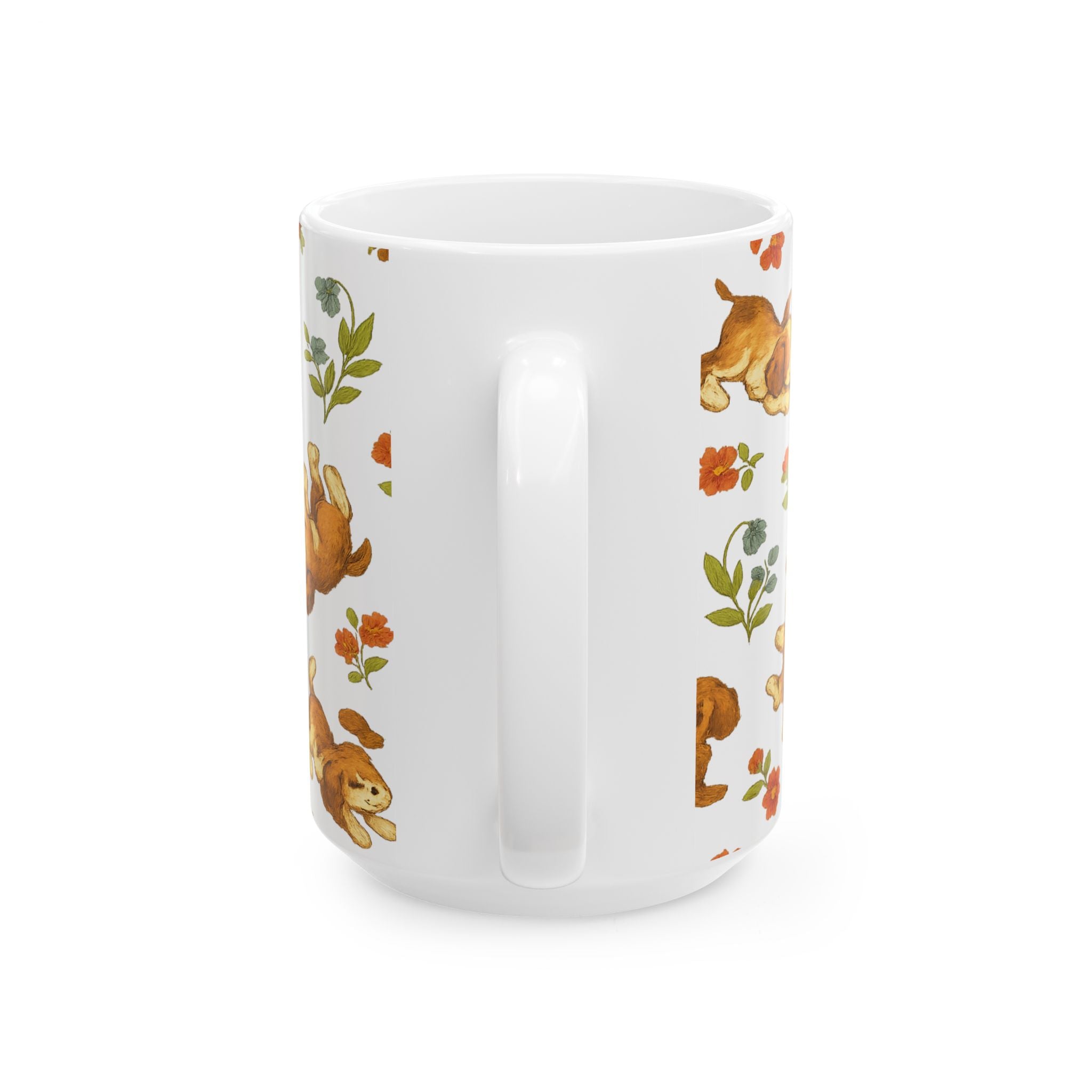 Vintage Playful Puppies Full Wrap Coffee Mug | Dogs Gift | Ceramic Mug