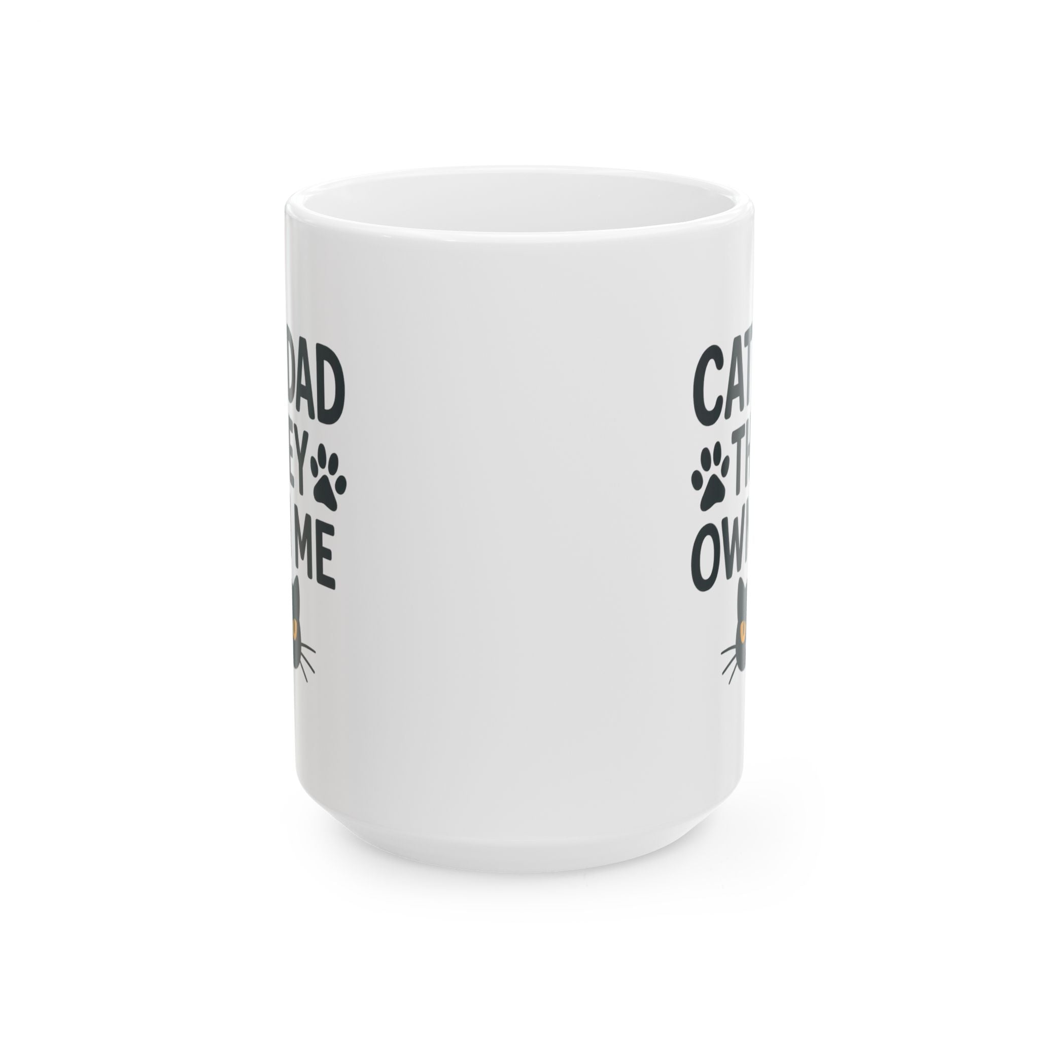 Cat Dad They Own Me I Know Coffee Mug | Cat Lover Gift | Ceramic Mug