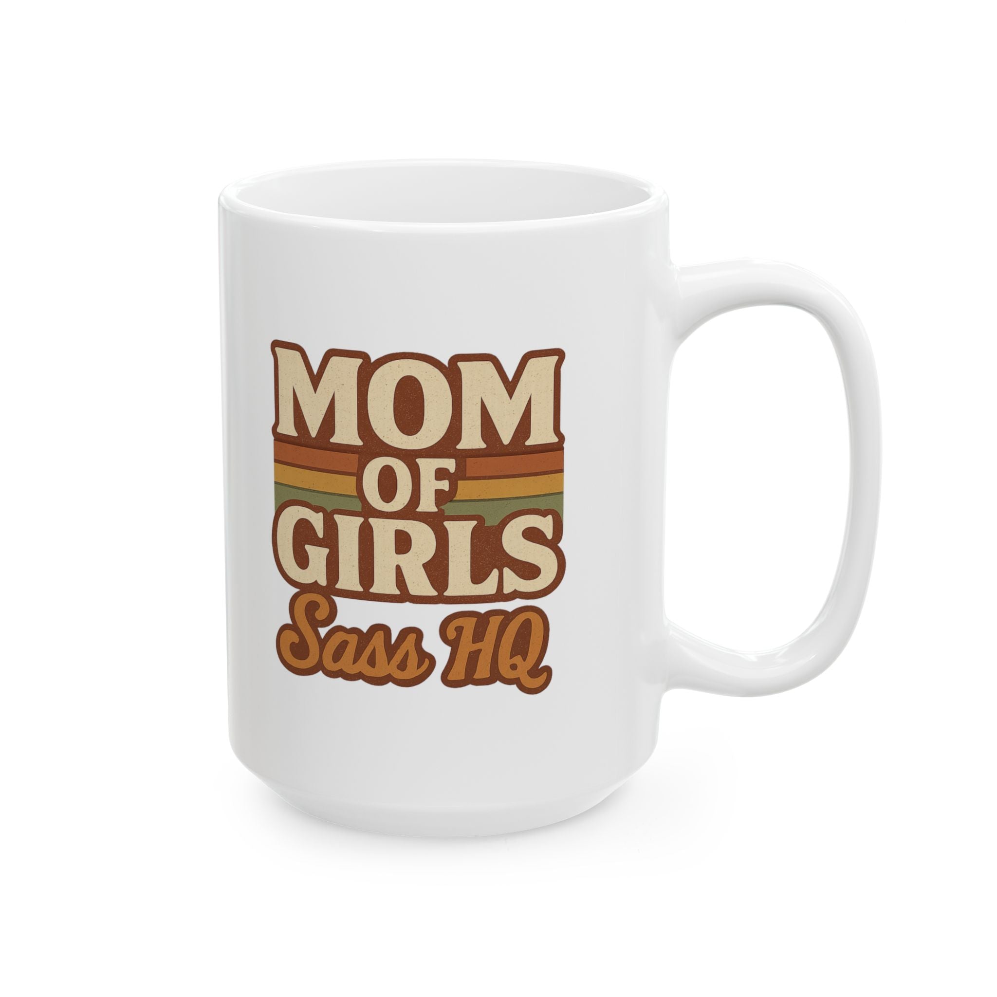 Mom Of Girls Running On Coffee And Love Coffee Mug | Girl Mom Humor | Ceramic Mug
