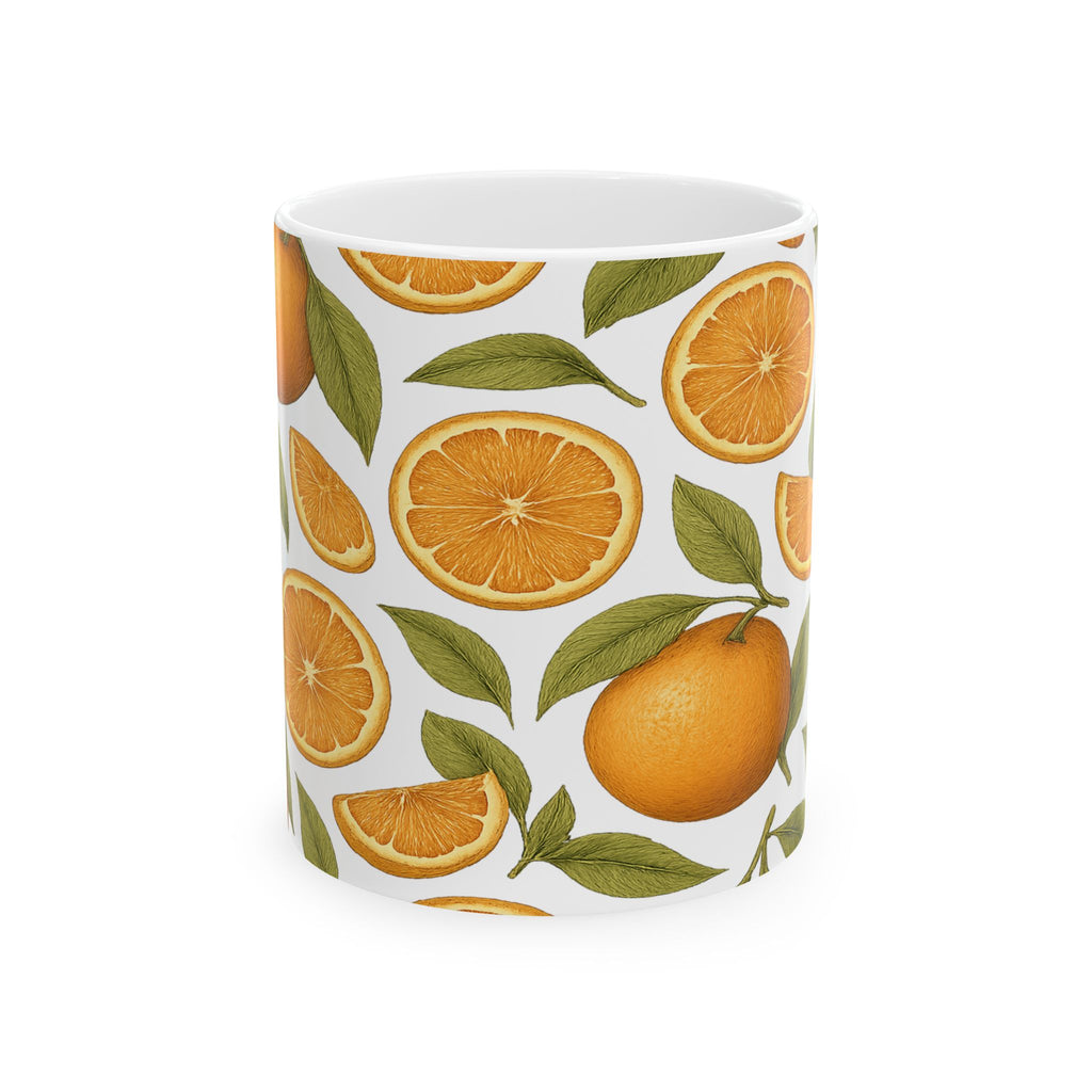 Botanical Oranges Pattern Coffee Mug | Fruit Lover Gift | Ceramic Mug