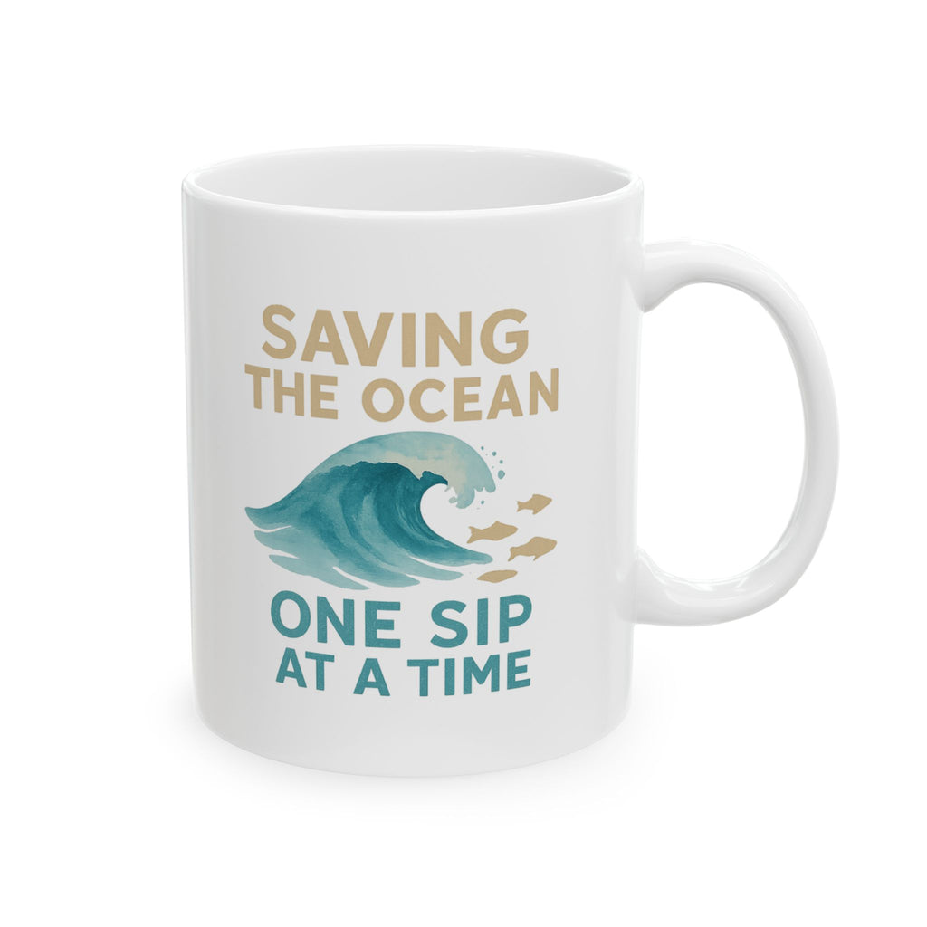 Marine Biologist Saving The Ocean One Sip At A Time Coffee Mug | Unique Gift | Ceramic Mug