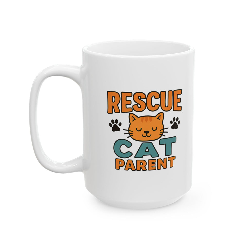 Proud Rescue Cat Parent Coffee Mug | Shelter Adoption Gift | Ceramic Mug