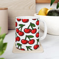 Bold Cherries Full Wrap Coffee Mug | Fruit Gift | Ceramic Mug