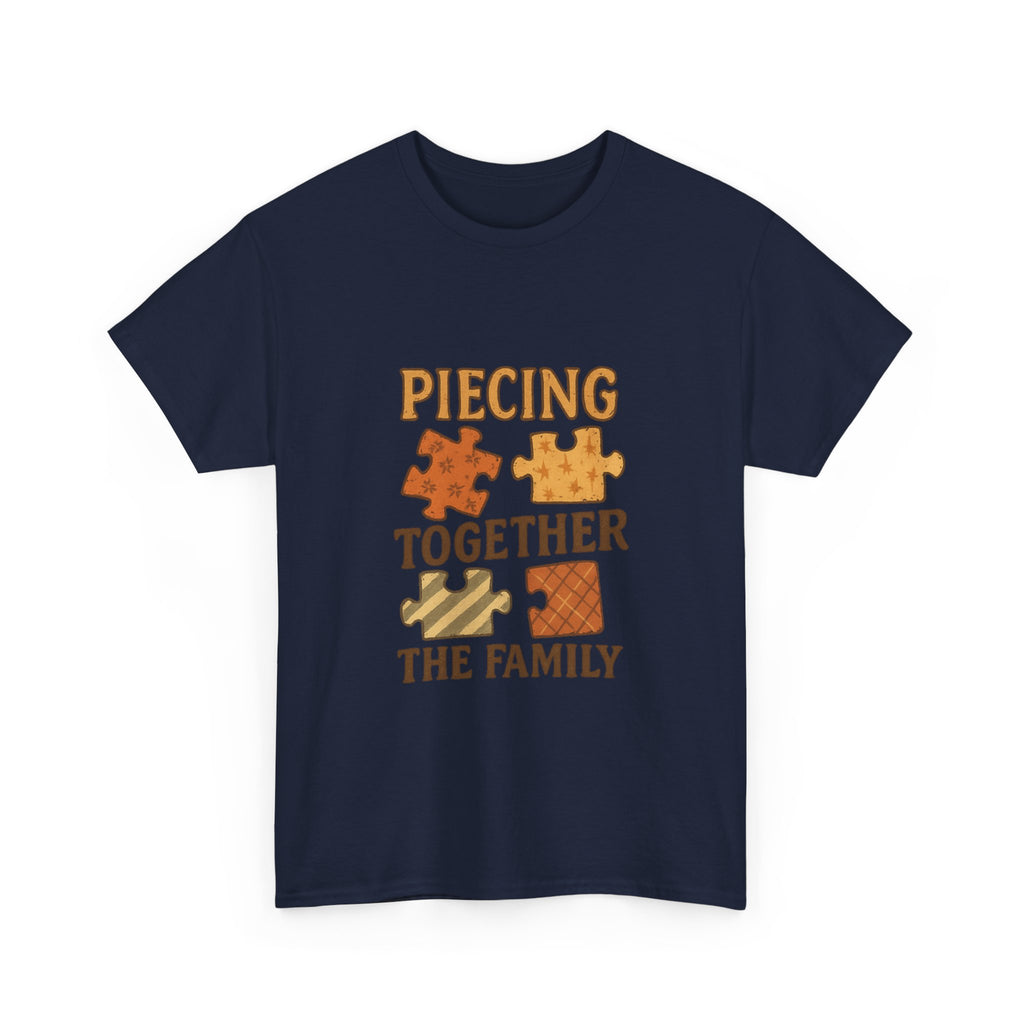 Quilting Grandma Piecing Together The Family T-Shirt | Gift for Grandma | Graphic Tee