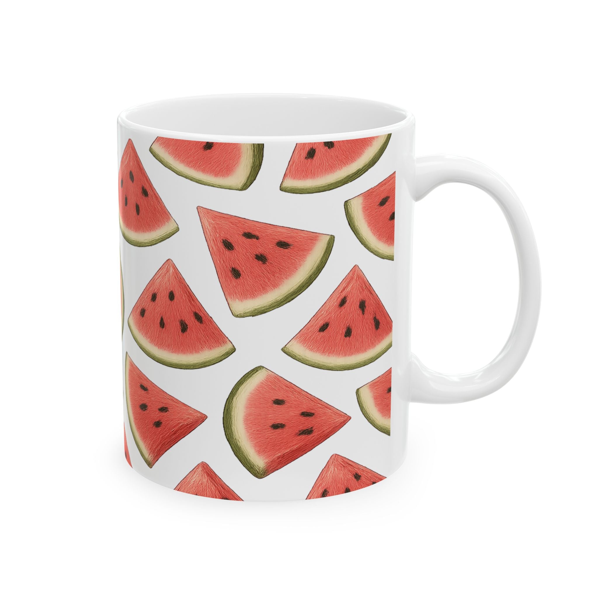 Botanical Watermelon Slices Full Wrap Coffee Mug | Fruit Gift | Ceramic Mug