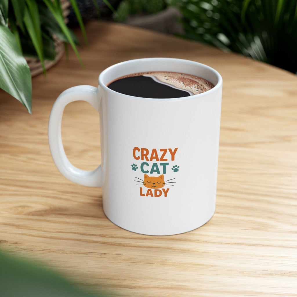 Crazy Cat Lady Coffee And Cats Forever Coffee Mug | Funny Cat Gift | Ceramic Mug