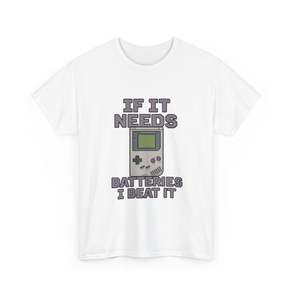 Vintage Gamer If It Needs Batteries I Beat It T-Shirt | Unique Gift | Graphic Tee