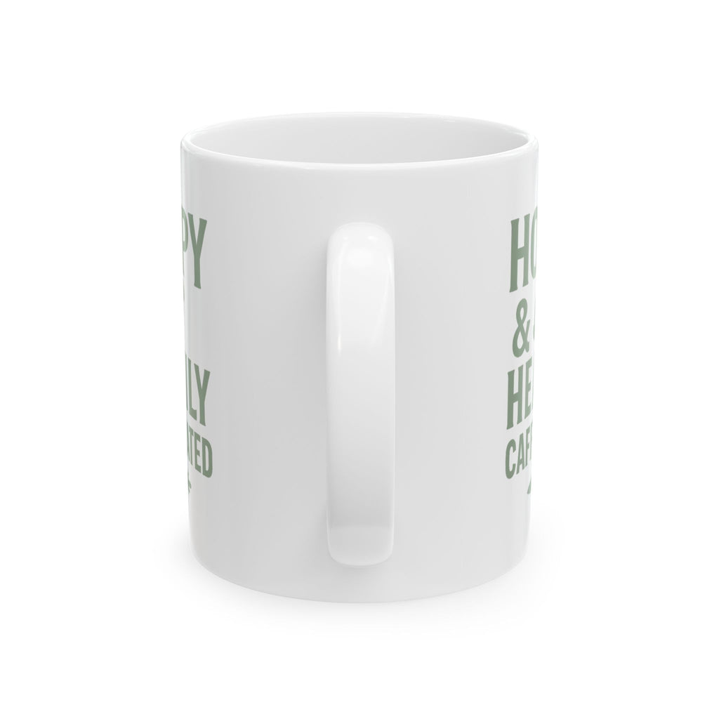 Bunny Parent Hoppy And Heavily Caffeinated Coffee Mug | Unique Gift | Ceramic Mug