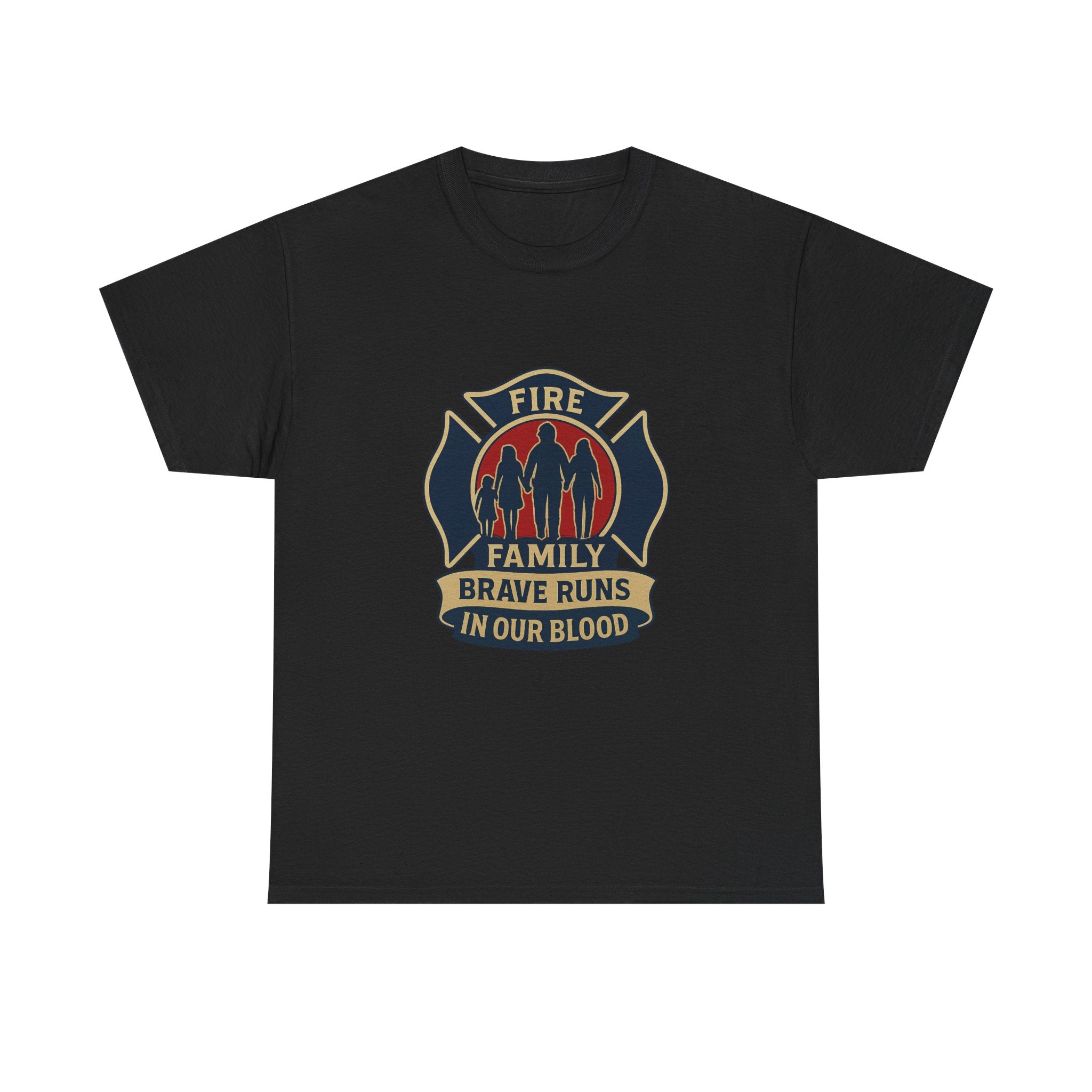 Firefighter Family Brave Runs In Our Blood T-Shirt | Unique Gift | Graphic Tee
