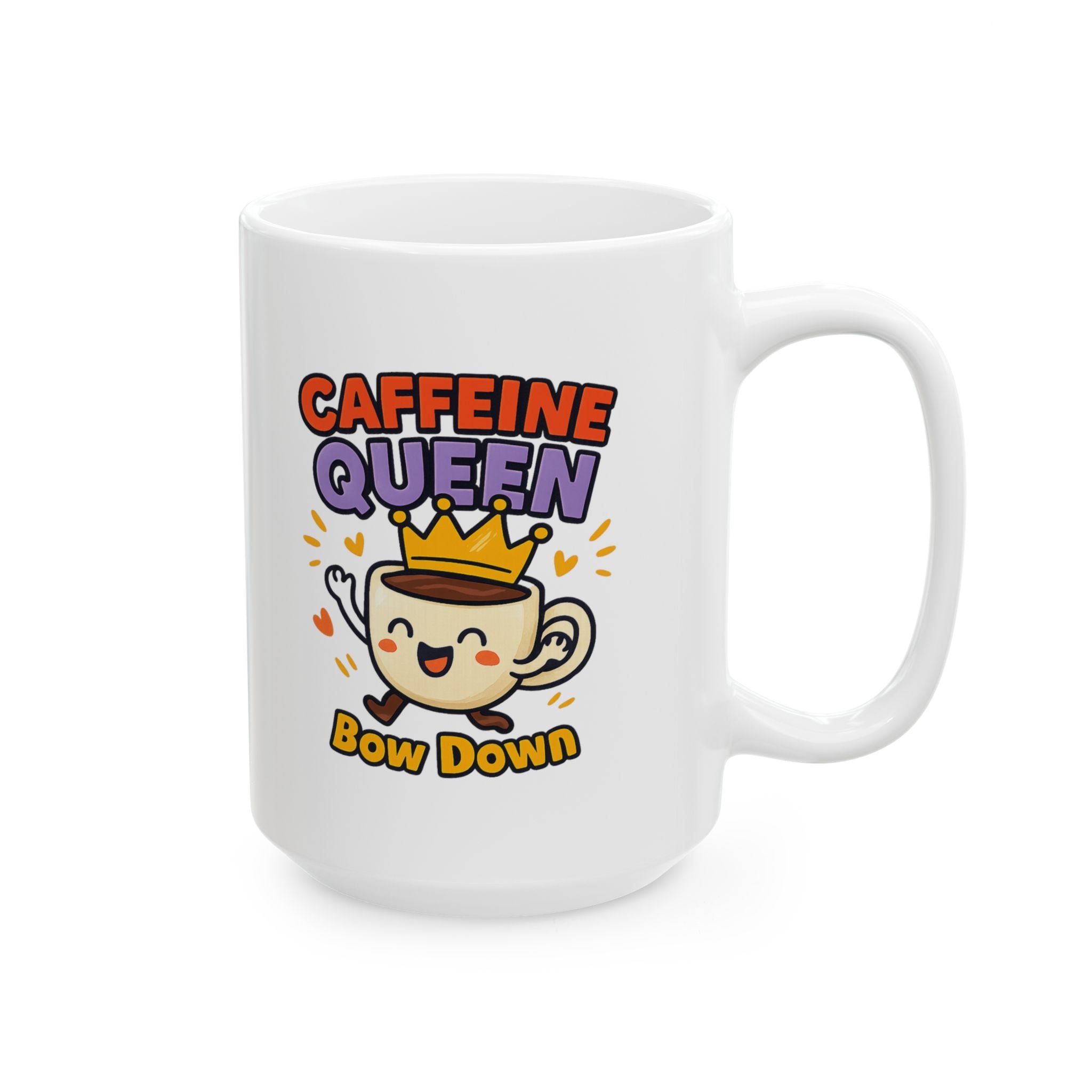 Caffeine Queen Title Earned Daily Coffee Mug | Funny Coffee Gift | Ceramic Mug