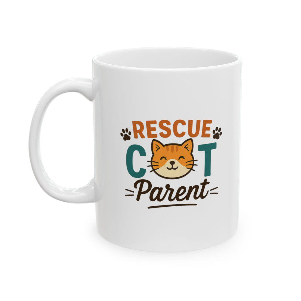 My Cat Rescued Me Too Coffee Mug | Rescue Cat Appreciation | Ceramic Mug