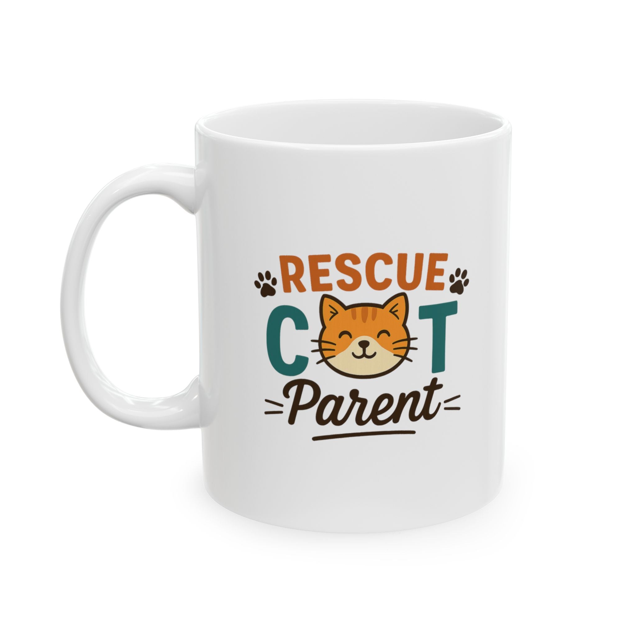 My Cat Rescued Me Too Coffee Mug | Rescue Cat Appreciation | Ceramic Mug
