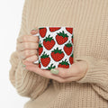 Bold Strawberries Pattern Coffee Mug | Fruit Lover Gift | Ceramic Mug