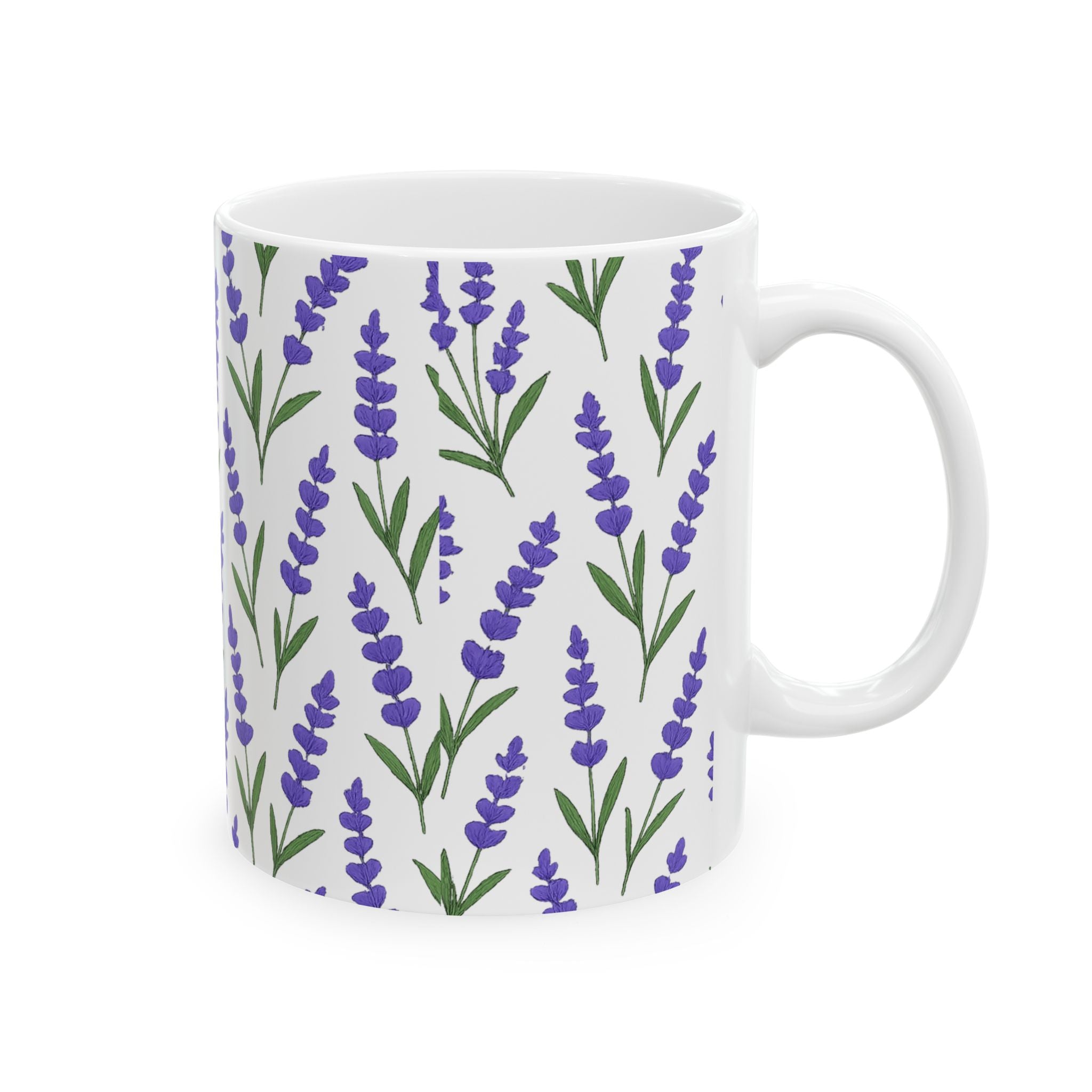 Lavender Sprigs Full Wrap Coffee Mug | Flowers Lover Gift | Ceramic Mug