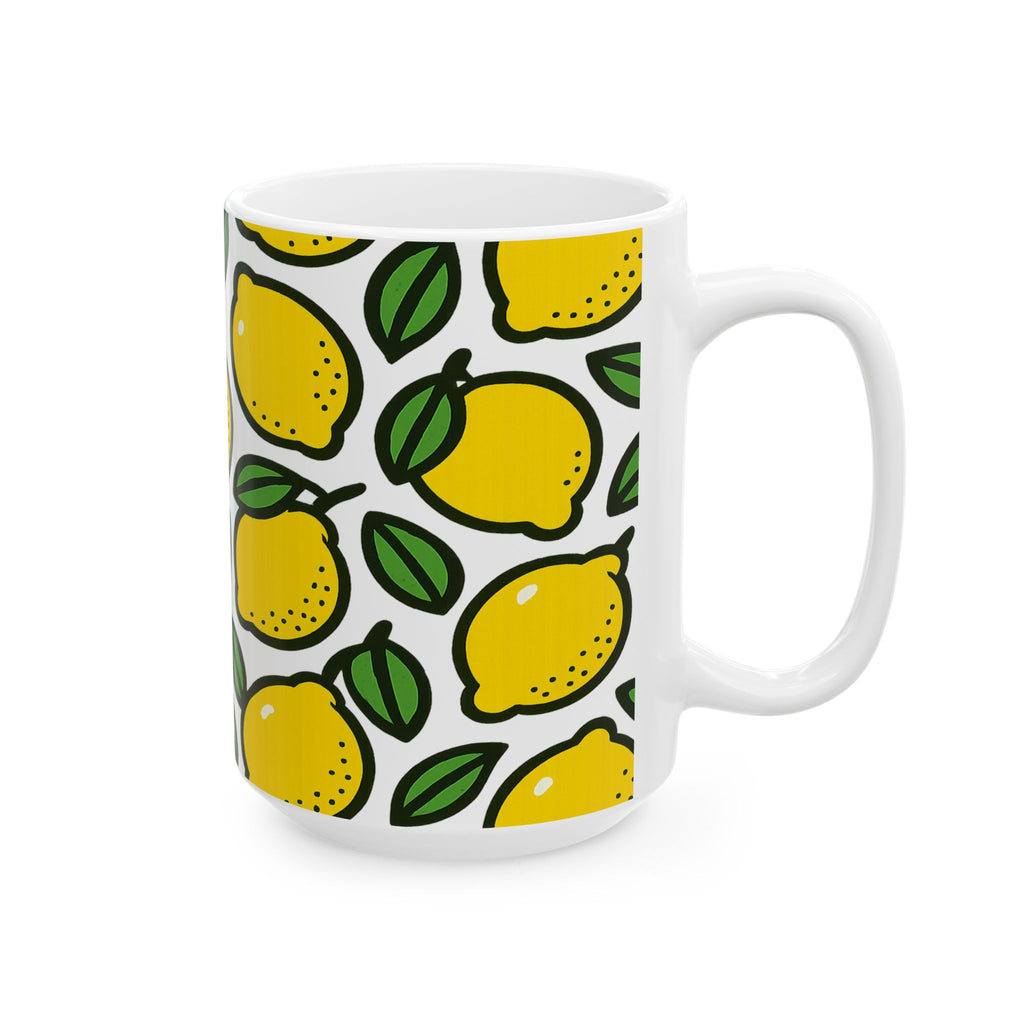 Bold Lemons Full Wrap Coffee Mug | Fruit Gift | Ceramic Mug
