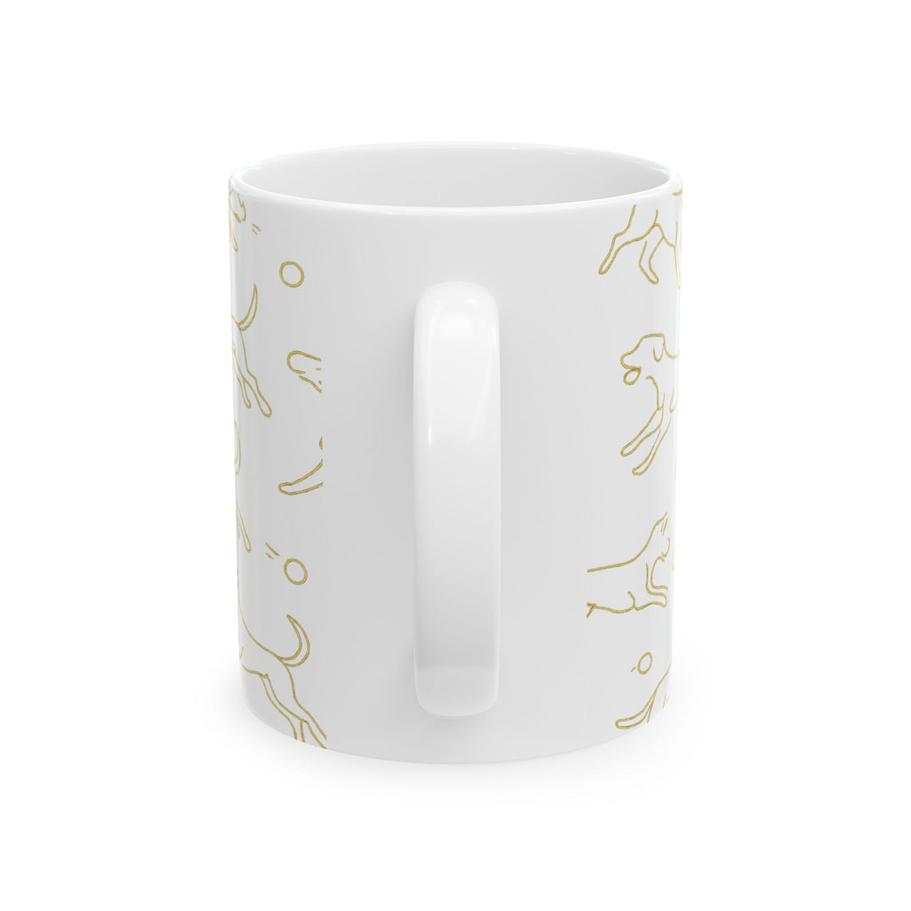 Delicate Dogs Playing Fetch Full Wrap Coffee Mug | Dogs Gift | Ceramic Mug