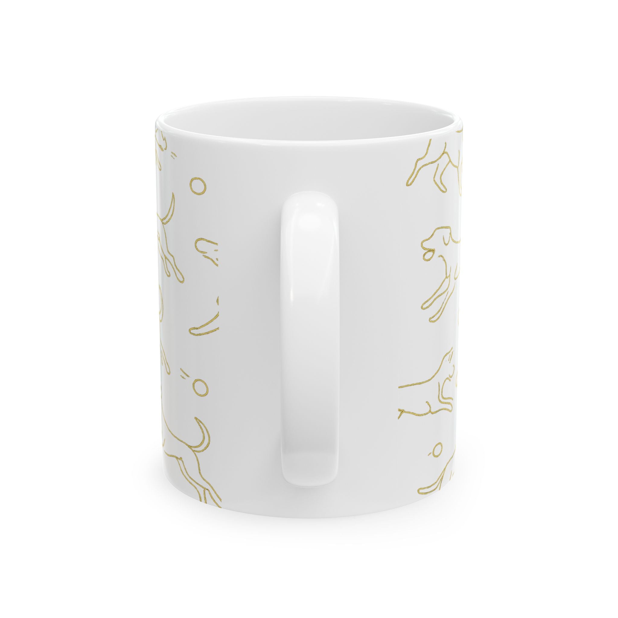 Delicate Dogs Playing Fetch Full Wrap Coffee Mug | Dogs Gift | Ceramic Mug