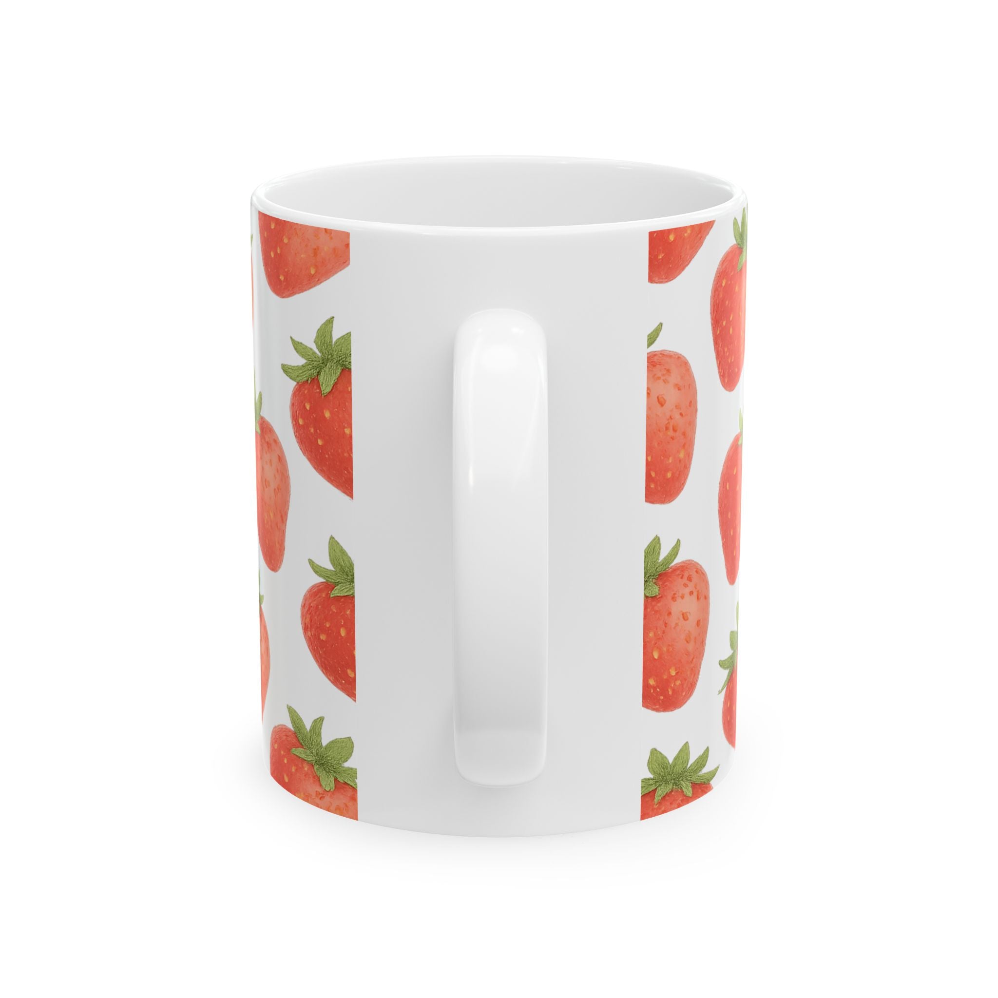 Watercolor Strawberries Pattern Coffee Mug | Fruit Lover Gift | Ceramic Mug