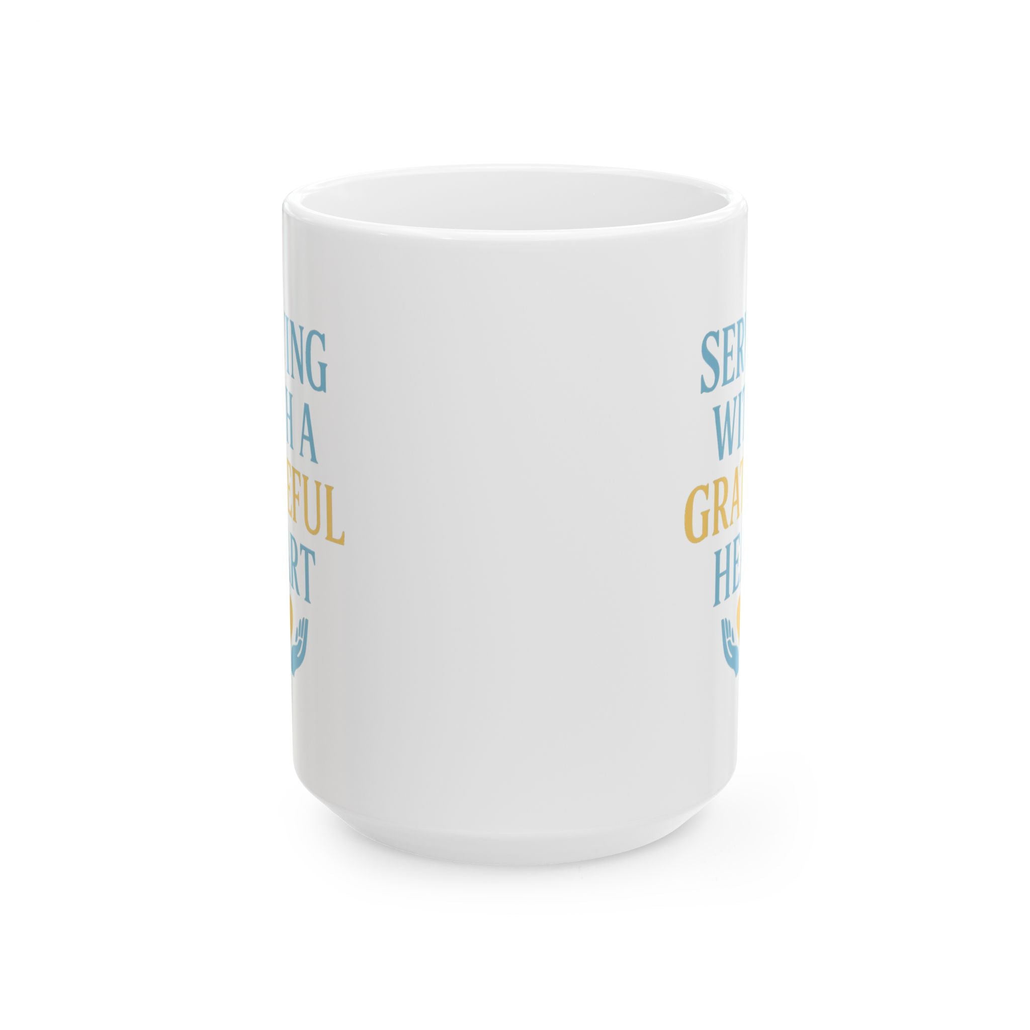 Church Volunteer Serving With A Grateful Heart Coffee Mug | Unique Gift | Ceramic Mug
