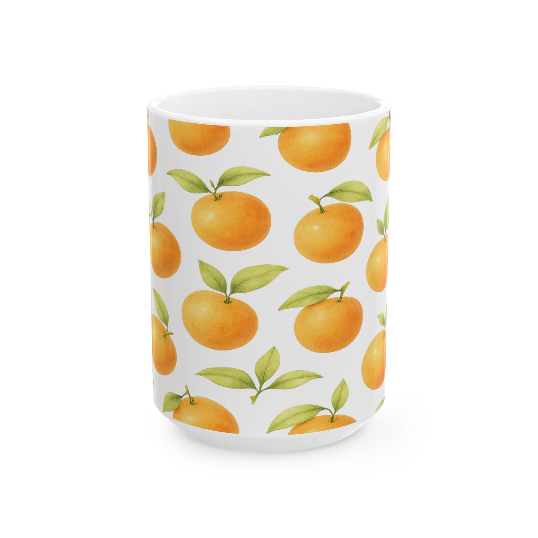 Watercolor Oranges Pattern Coffee Mug | Fruit Lover Gift | Ceramic Mug