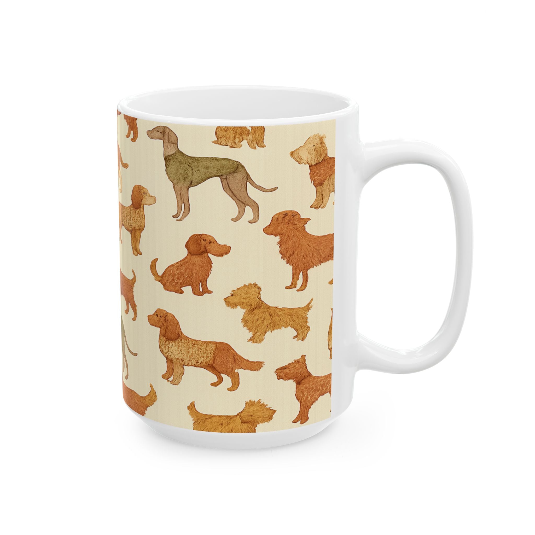 Vintage Dogs In Sweaters Full Wrap Coffee Mug | Dogs Gift | Ceramic Mug