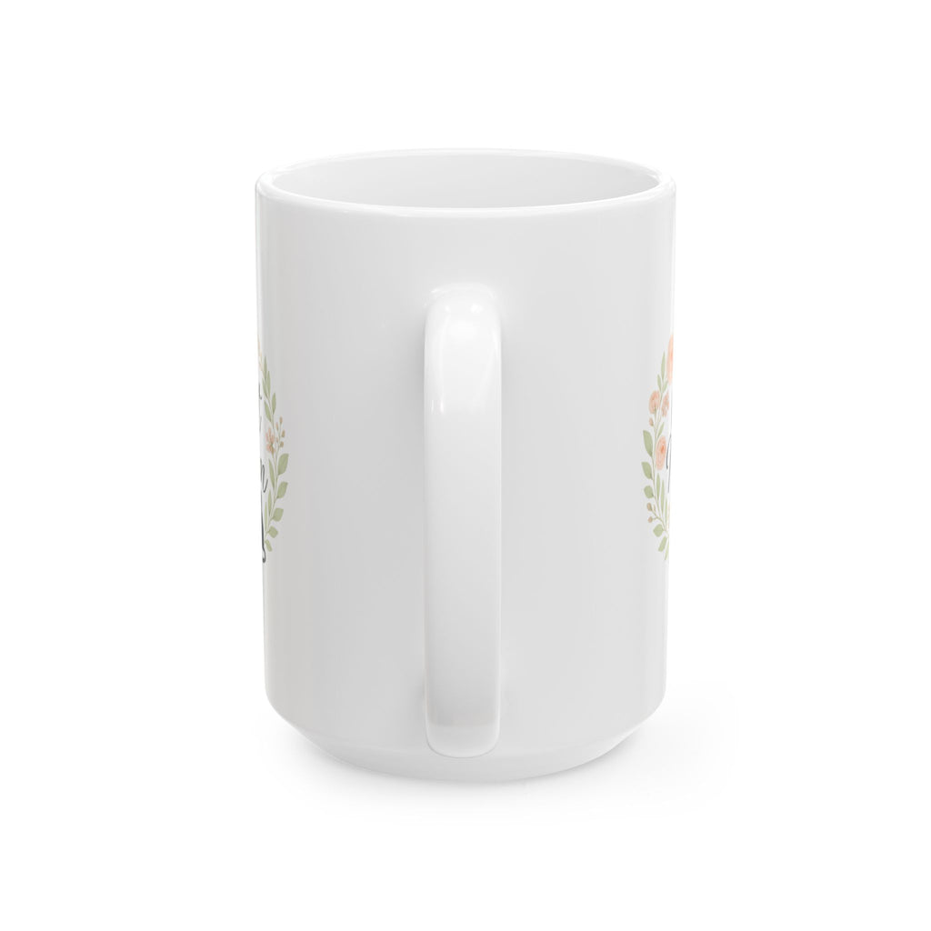 Cat Mom Floral Paw Coffee Mug | Cat Lover Gift | Ceramic Mug