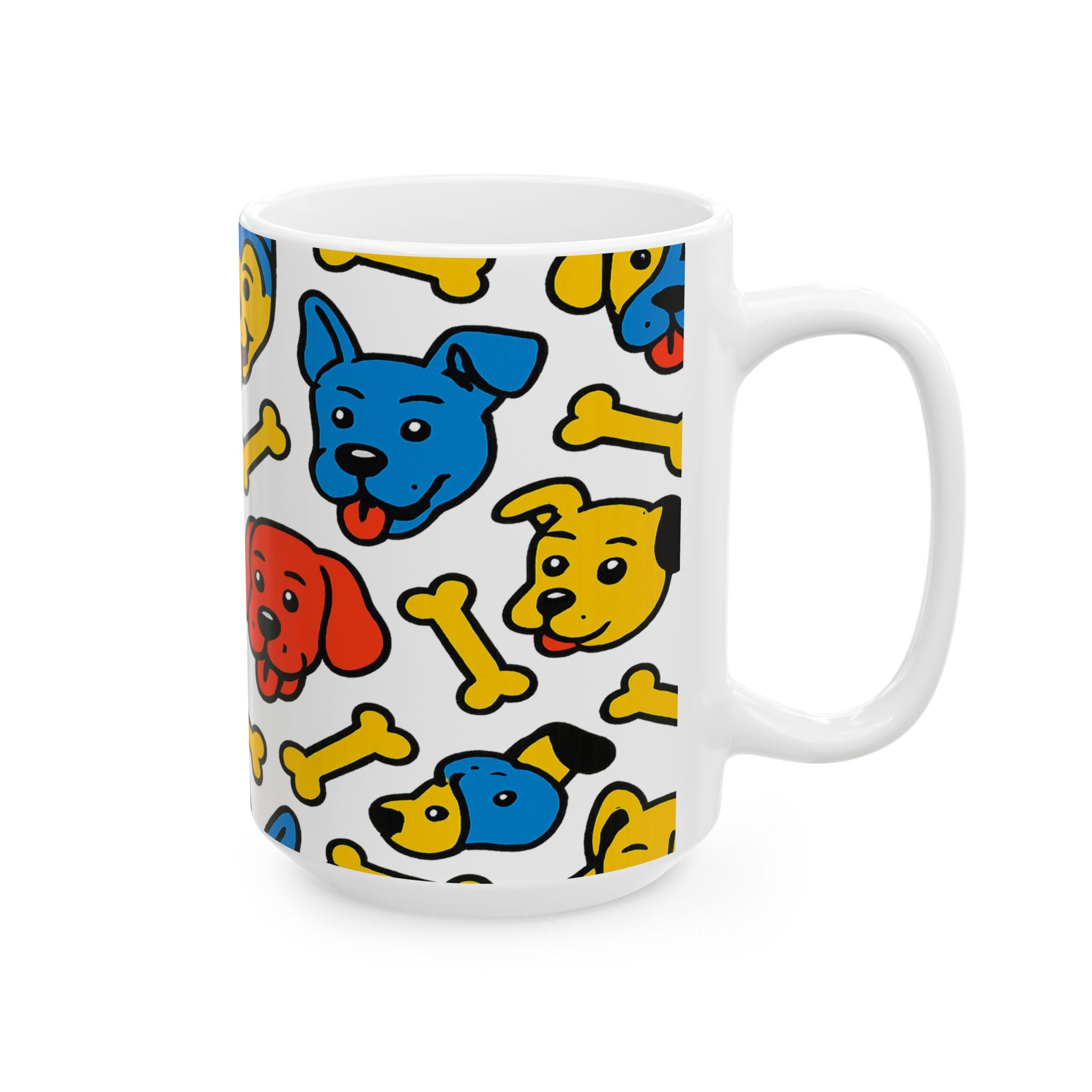 Bold Dogs With Bones Full Wrap Coffee Mug | Dogs Gift | Ceramic Mug