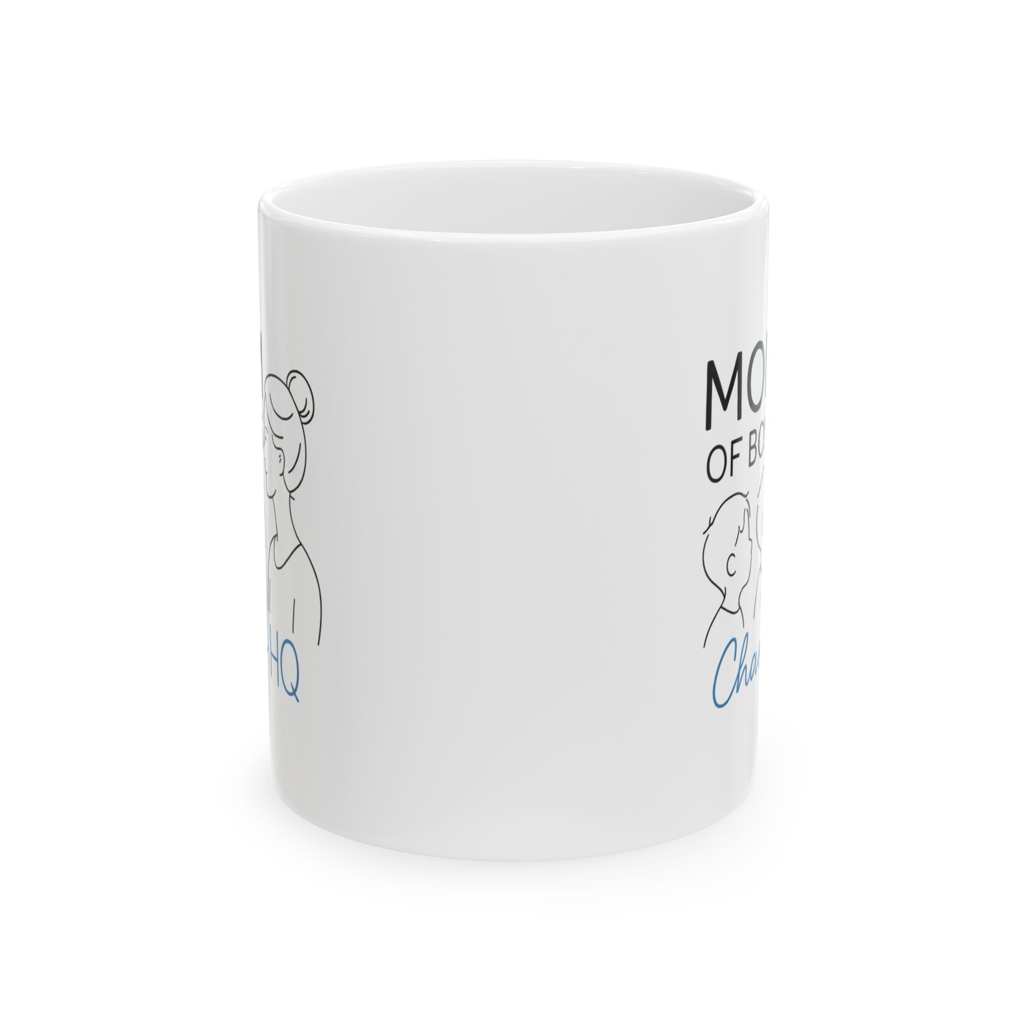 Mom Of Boys Running On Coffee And Chaos Coffee Mug | Boy Mom Humor | Ceramic Mug