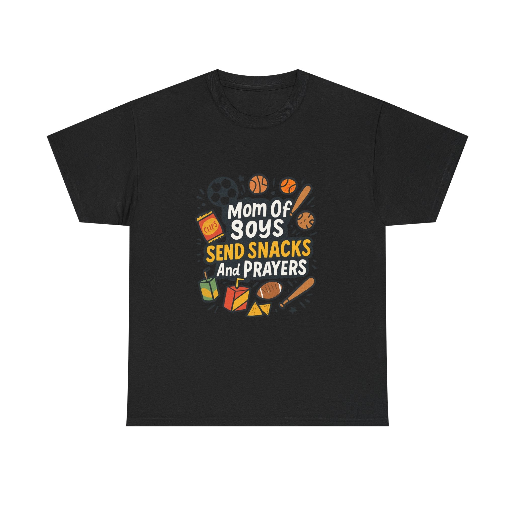 Mom Of Boys Send Snacks And Prayers T-Shirt | Gift for Mom | Graphic Tee