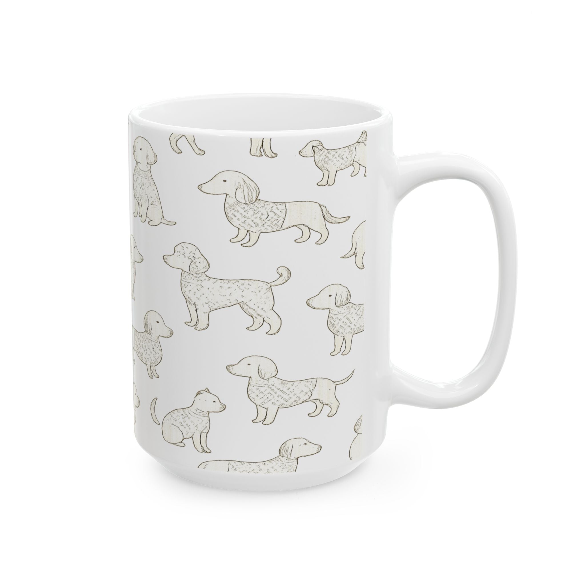 Delicate Dogs In Sweaters Full Wrap Coffee Mug | Dogs Gift | Ceramic Mug