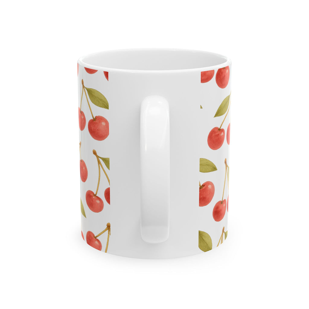 Watercolor Cherries Full Wrap Coffee Mug | Fruit Gift | Ceramic Mug