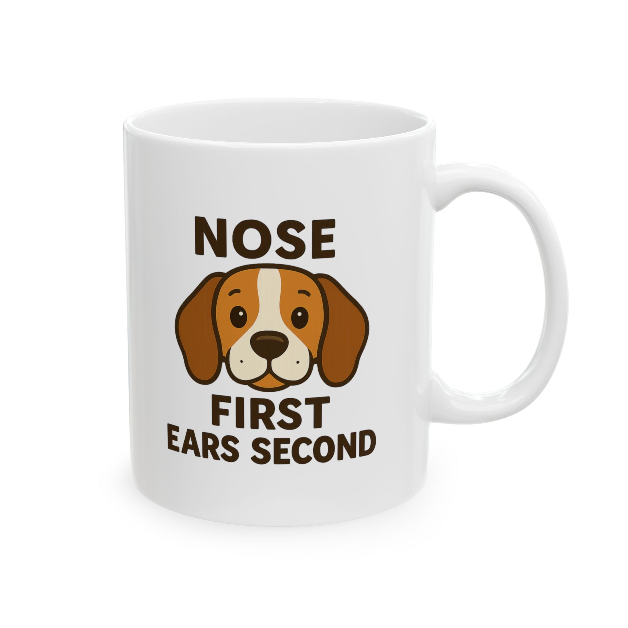 Beagle Dad Nose First Ears Second Coffee Mug | Gift for Dad | Ceramic Mug