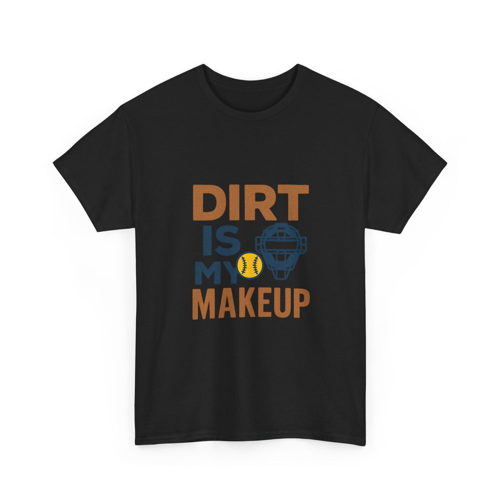 Softball Catcher Dirt Is My Makeup T-Shirt | Cat Lover Gift | Graphic Tee