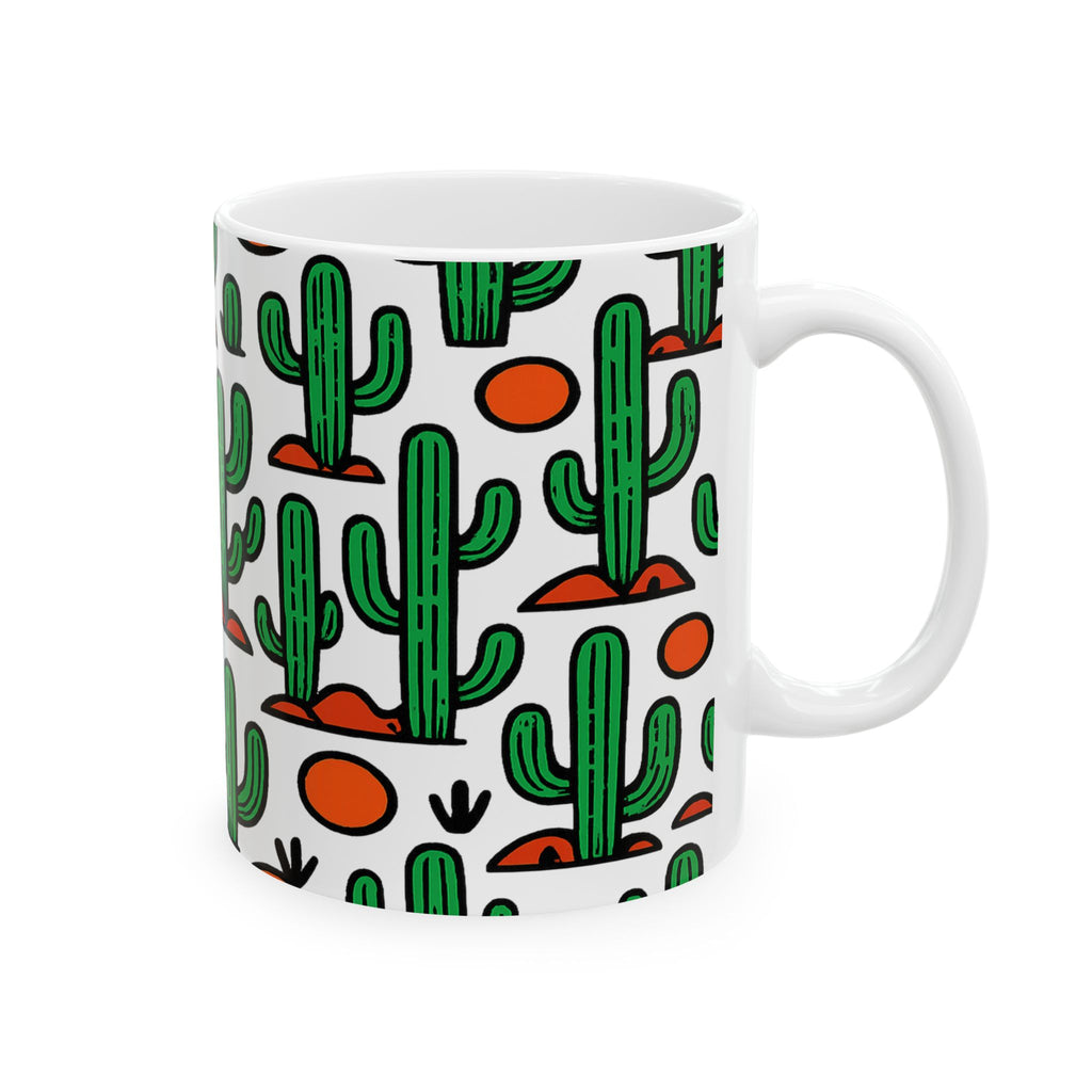 Bold Saguaro Cactus Desert Full Wrap Coffee Mug | Cactus Gift | Ceramic Mug